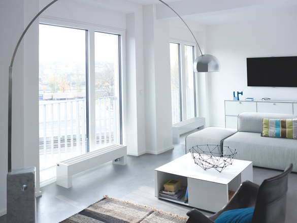 Rendering Radiavector Bench Decorative radiator Side view