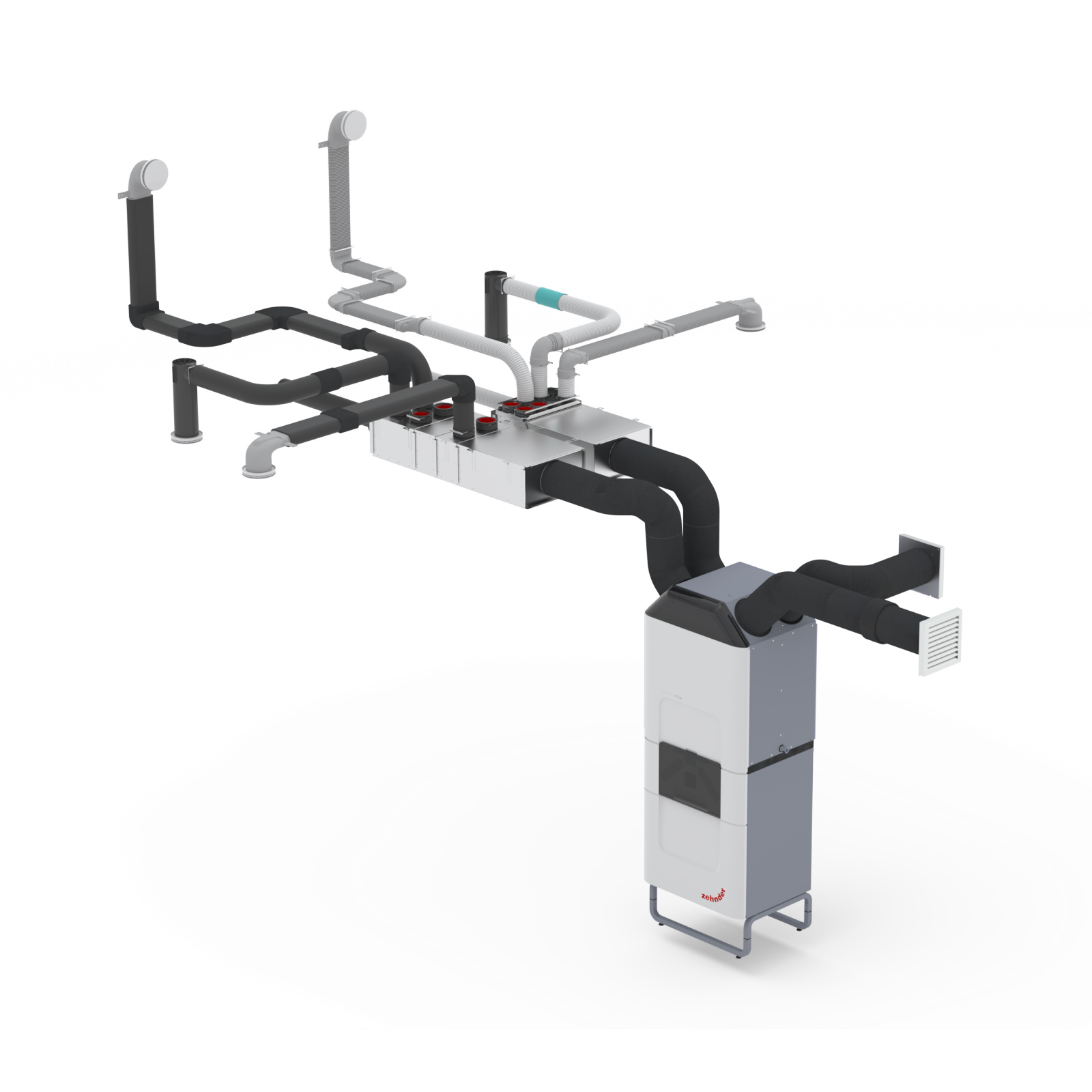 Rendering Zehnder ComfoClime 36 Comfortable indoor ventilation Angled view