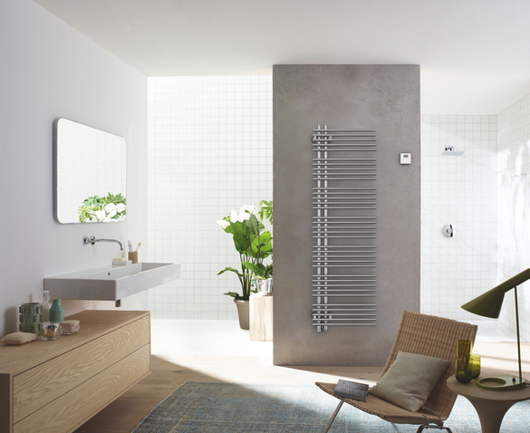 Rendering Zehnder Yucca Asym Decorative radiator Front view