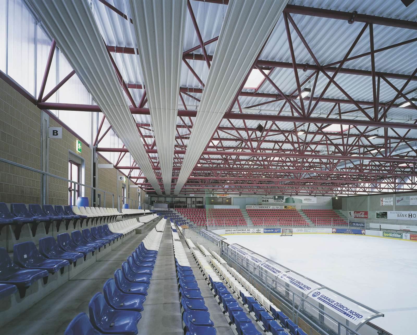 ice sports hall, Küssnacht, Switzerland, Reference, Cover, sound absorption (perforated)