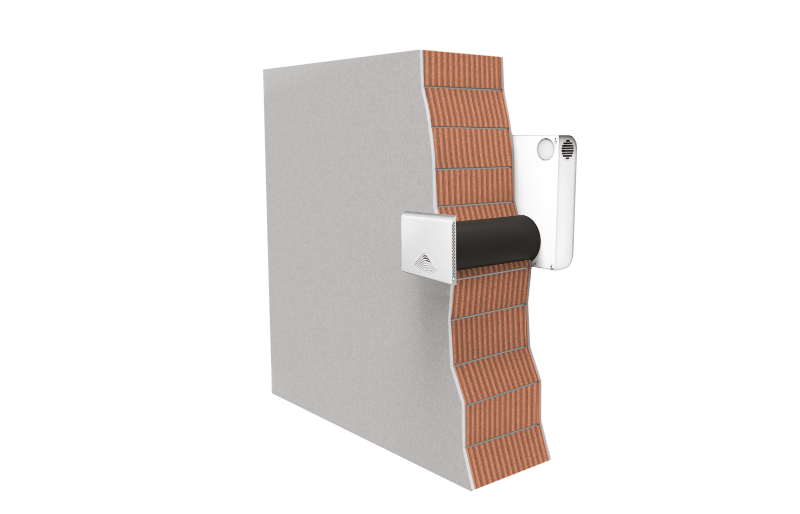 Cut-Out Zehnder ComfoAir 70 Comfortable indoor ventilation 3D view