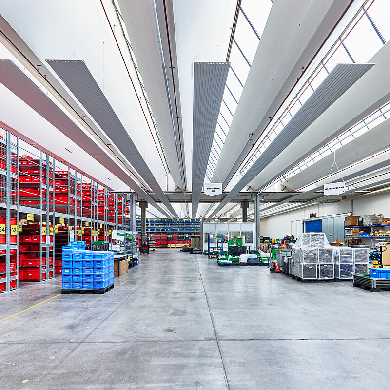 Zehnder ZFP, RHC, CP, Ceiling Panel, Zehnder, Reference, warehouse, production, hall, Rena, Mönchweiler