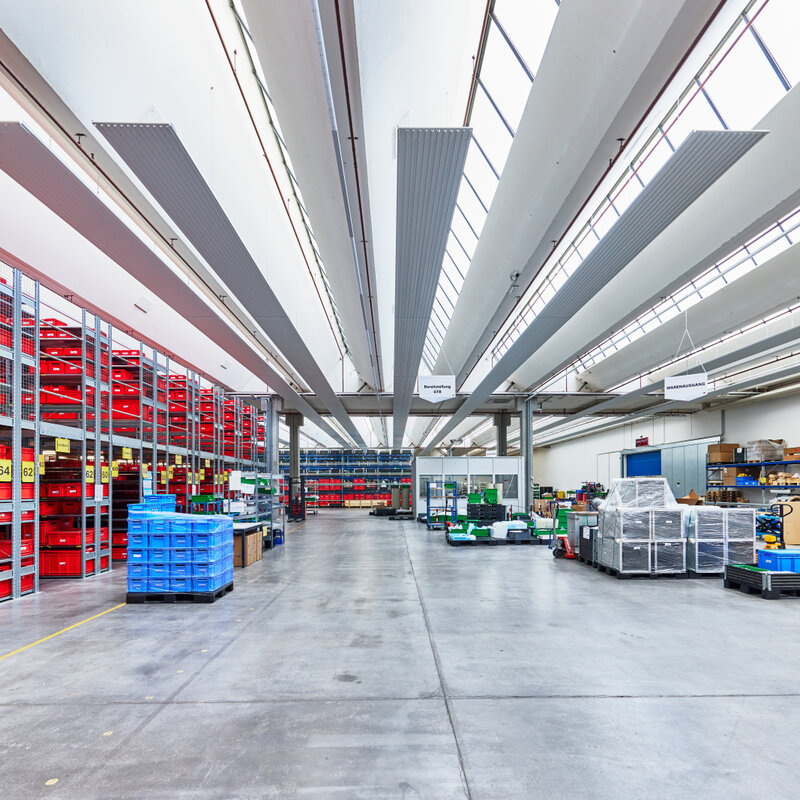 Zehnder ZFP, RHC, CP, Ceiling Panel, Zehnder, Reference, warehouse, production, hall, Rena, Mönchweiler