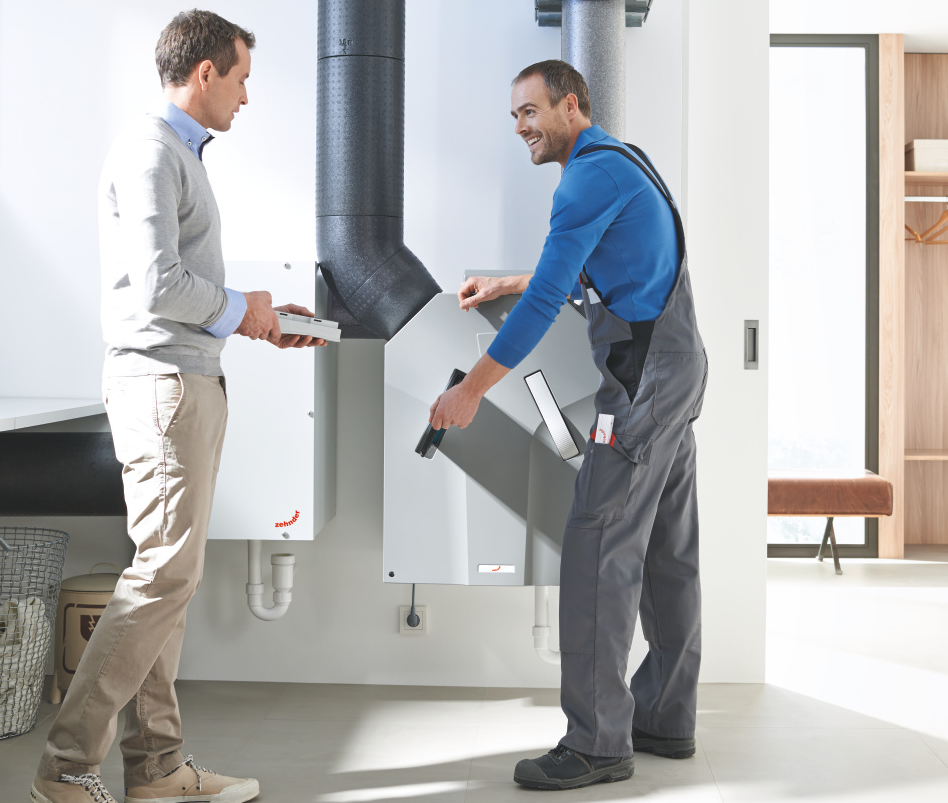 Rendering Zehnder ComfoAir 350 Comfortable indoor ventilation Front view